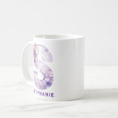 Gepersonaliseerde Lila fee Monogram S Koffiemok (Voorkant links)