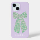 Gepersonaliseerde Lila Gingham Romantische Coquett Case-Mate iPhone Case (Achterkant)