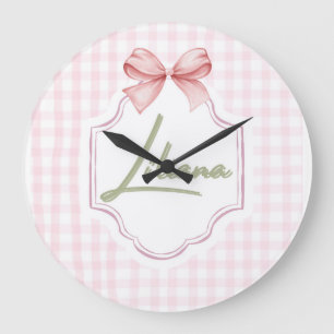 Gepersonaliseerde Liliana Baby Girl Nursery Bow & Grote Klok