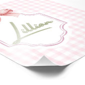 Gepersonaliseerde Lillian Baby Girl Nursery Bow &  Foto Afdruk (Hoek)