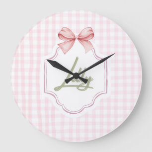 Gepersonaliseerde Lilly Baby Girl Nursery Bow & Gi Grote Klok