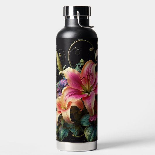 Gepersonaliseerde Lily Flower Waterfles (Links)