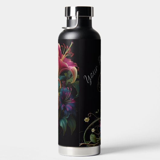 Gepersonaliseerde Lily Flower Waterfles (Rechts)