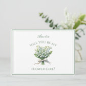 Gepersonaliseerde Lily of the Valley Bow Bloemenme Kaart (Staand voorkant)