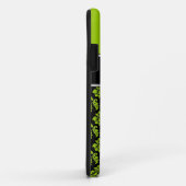 Gepersonaliseerde Lime Green Black Damask Case-Mate iPhone Case (Achterkant/rechts)
