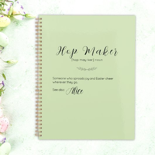 Gepersonaliseerde Lime Green "Hop Maker" Paasplann Planner