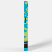 Gepersonaliseerde Limoen Aqua Gold Damask Case-Mate iPhone Case (Achterkant / Rechts)