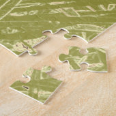 Gepersonaliseerde Limoen Collage Waterverf Konijn Legpuzzel (Zijkant)