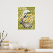 Gepersonaliseerde Limoen Collage Waterverf Konijn Poster (Keuken)