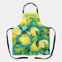 Gepersonaliseerde limonade bloemen all-over print  schort