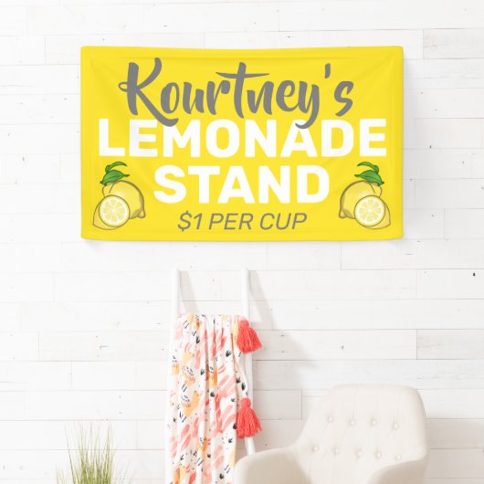 Gepersonaliseerde limonadestandaard spandoek (Insitu)