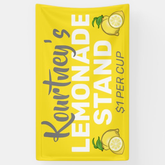 Gepersonaliseerde limonadestandaard spandoek (Verticaal)