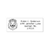 Gepersonaliseerde Line Art Lion Head Retouradres Rubberstempel (Afrduk)