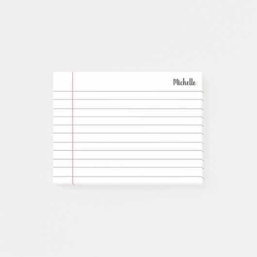 Gepersonaliseerde Lined School Notitieboek Papier Post-it® Notes (Voorkant)