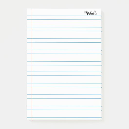 Gepersonaliseerde Lined School Notitieboek Papier Post-it® Notes (Voorkant)