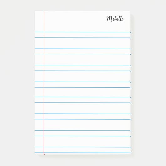 Gepersonaliseerde Lined School Notitieboek Papier Post-it® Notes (Voorkant)