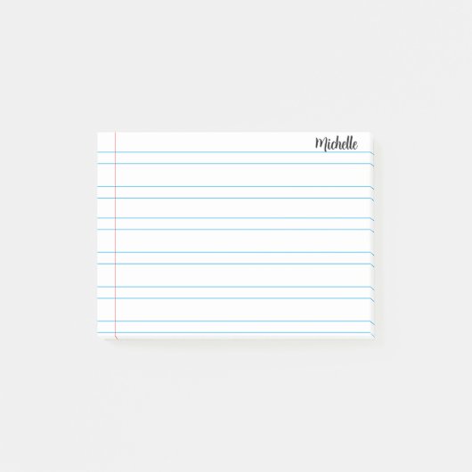 Gepersonaliseerde Lined School Notitieboek Papier Post-it® Notes (Voorkant)
