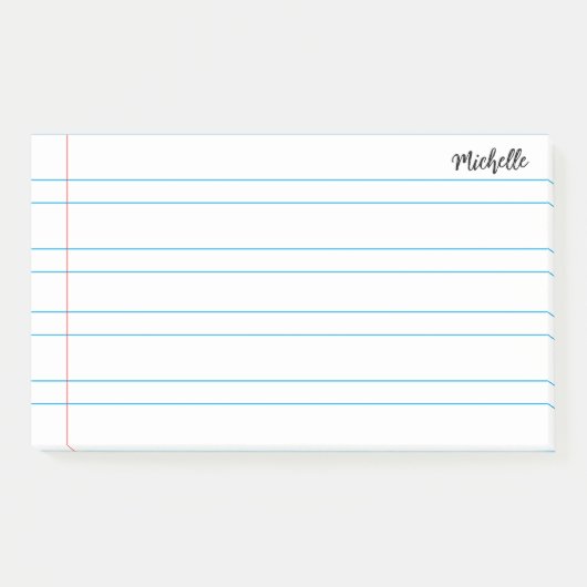 Gepersonaliseerde Lined School Notitieboek Papier Post-it® Notes (Voorkant)