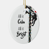 Gepersonaliseerde Lineman/Linemen Kerstversiering Keramisch Ornament (Rechts)
