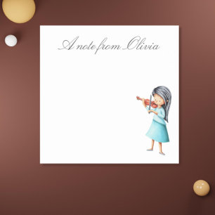 Gepersonaliseerde linkshandige violist performer post-it® notes