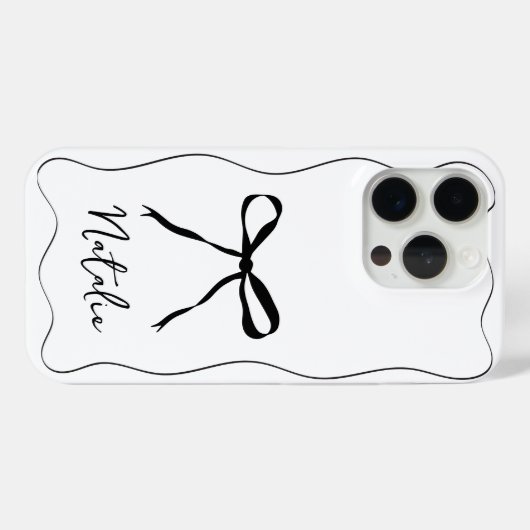 Gepersonaliseerde Lintboog Modern Monochroom Case-Mate iPhone Case (Achterkant (horizontaal))