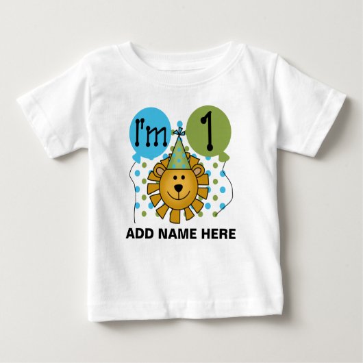 Gepersonaliseerde lion 1st Birthday T-shirt (Voorkant)