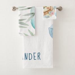 Gepersonaliseerde Lion waterverf Bad Handdoek