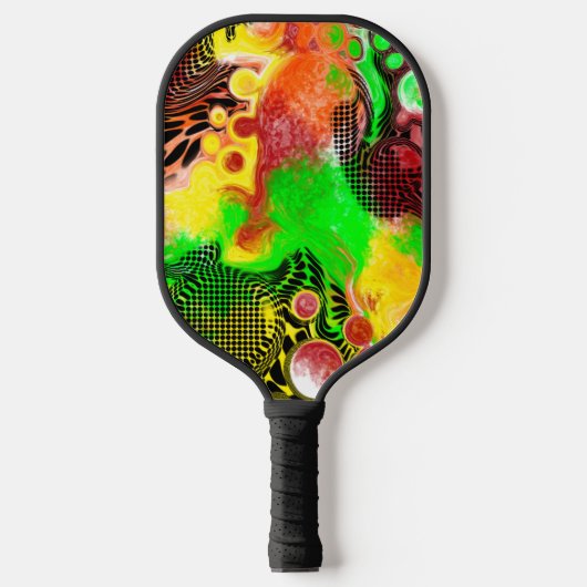 Gepersonaliseerde lippengroene zwarte Abstracte vl Pickleball Paddle (Voorkant)