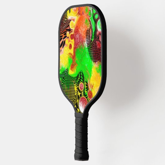 Gepersonaliseerde lippengroene zwarte Abstracte vl Pickleball Paddle (Links)