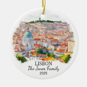 Gepersonaliseerde Lissabon Ornament, Portugal Gift Keramisch Ornament (Voorkant)