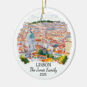 Gepersonaliseerde Lissabon Ornament, Portugal Gift Keramisch Ornament (Links)