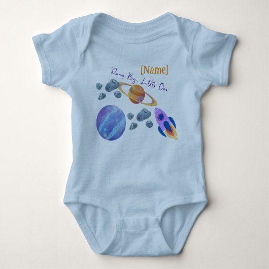 Gepersonaliseerde "Little Astronaut" Baby Bodysuit (Voorkant)