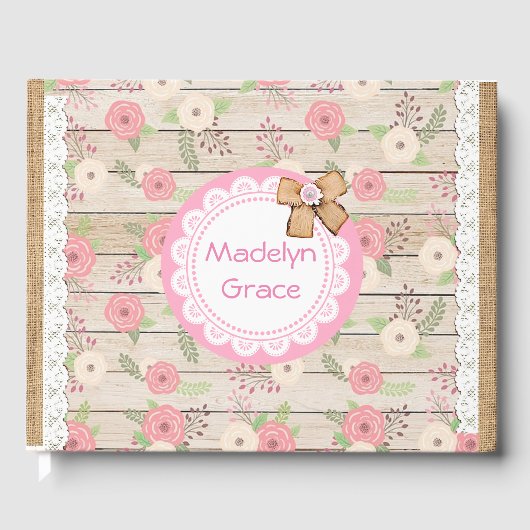 Gepersonaliseerde Little Baby Girl Baby shower Boe Gastenboek (Voorkant)
