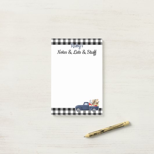 Gepersonaliseerde Little Blue Truck Post-it® Notes (Op bureau)