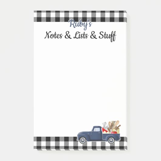 Gepersonaliseerde Little Blue  Truck Post-it® Notes (Voorkant)