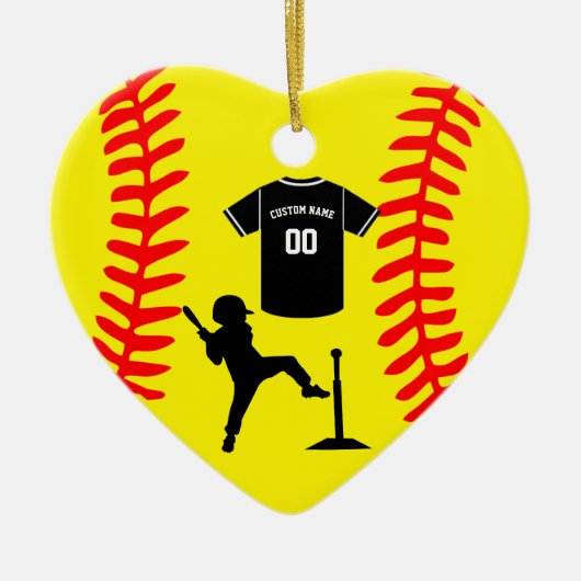 Gepersonaliseerde Little League kerst ornament, Keramisch Ornament (Voorkant)