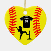 Gepersonaliseerde Little League kerst ornament, Keramisch Ornament (Achterkant)