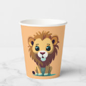 Gepersonaliseerde Little Lion Cub Papieren Bekers (Achterkant)