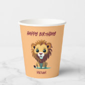 Gepersonaliseerde Little Lion Cub Papieren Bekers (Voorkant)