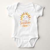 Gepersonaliseerde "Little Sunshine" Baby Bodysuit (Voorkant)