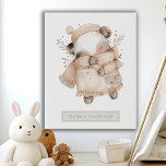 Gepersonaliseerde Little Woodland Badger kwekerij Imitatie Canvas Print<br><div class="desc">Een schattige waterverf kleine geschilderde baby badger,  voeg de naam van de baby eronder en geboortedatum. Een perfect kraamcadeau voor jongen of meisje. Faux canvas print.</div>