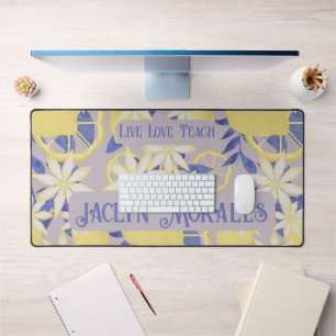 Gepersonaliseerde Live Love Teach Waterverf Lemon Bureaumat