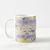 Gepersonaliseerde Live Love Teach Waterverf Lemon Koffiemok (Links)