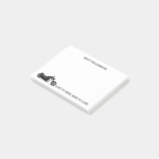 Gepersonaliseerde Live to Ride, Ride to Live Motor Post-it® Notes (Schuin)