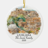 Gepersonaliseerde Ljubljana Ornament, Slovenië Gif Keramisch Ornament (Voorkant)