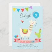 Gepersonaliseerde Llama Desert Thmed Birthday Part Kaart (Voorkant / Achterkant)