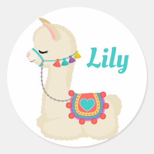 Gepersonaliseerde Llama Stickers (Voorkant)