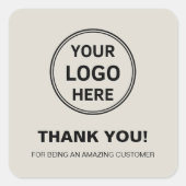 Gepersonaliseerde Logo Business Bedankt Vierkante Sticker (Voorkant)