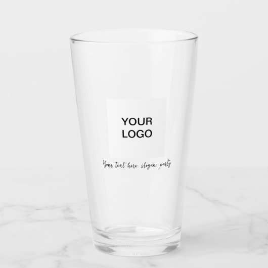 Gepersonaliseerde Logo Business Tekst Zwart Script Glas (Voorkant)