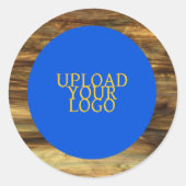 Gepersonaliseerde Logo Caroline houttextuur Ronde Sticker (Voorkant)